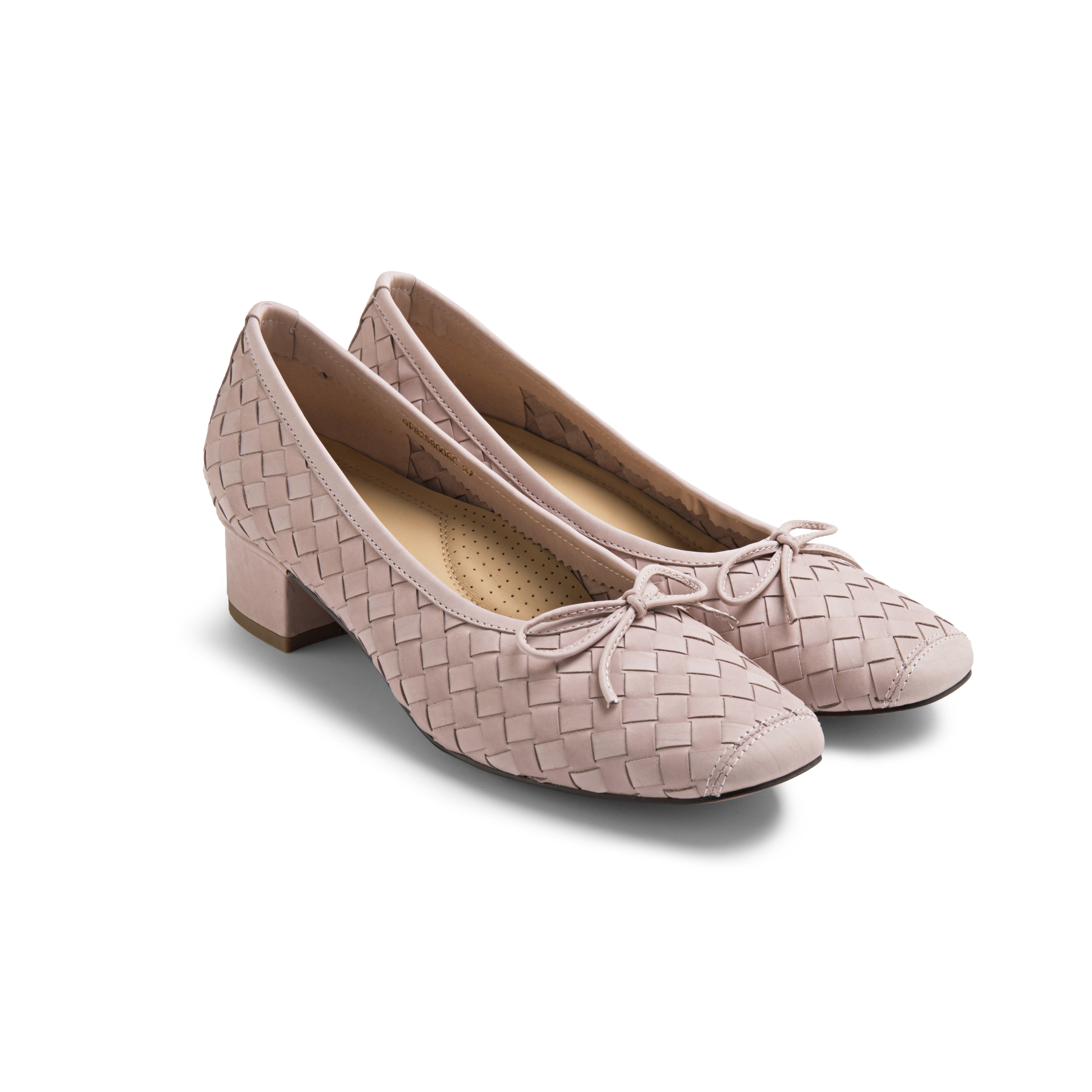 Block Heel Pump - Intrecciato Weave — view 2
