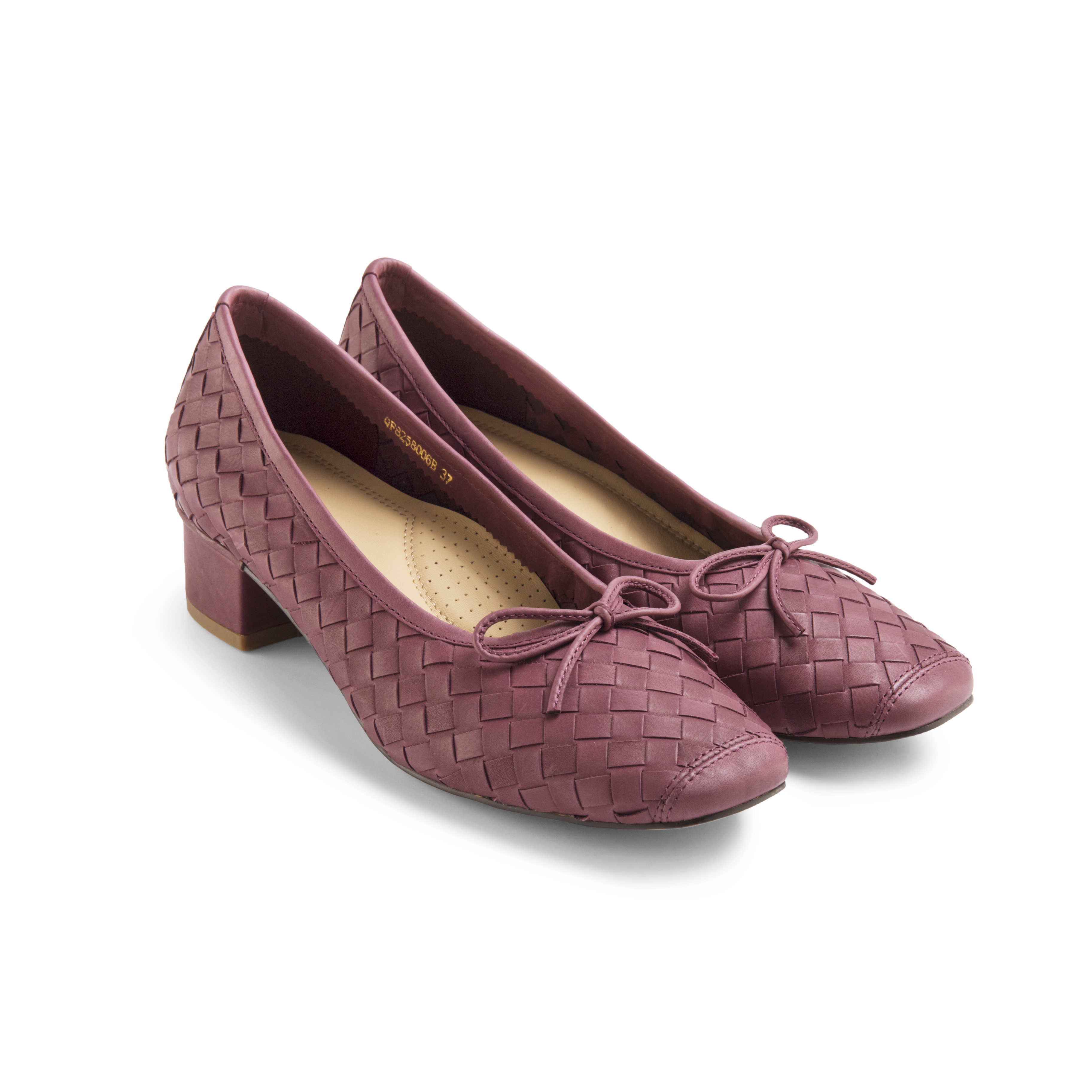 Block Heel Pump - Intrecciato Weave — view 2